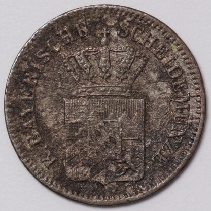 German States - Bavaria 1864 1 Kreuzer KM# 858 World Silver Coin - Image 2