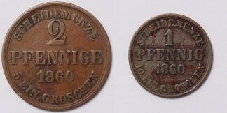 Brunswick Wolfenbuttel 1860 1 2 Pfennig