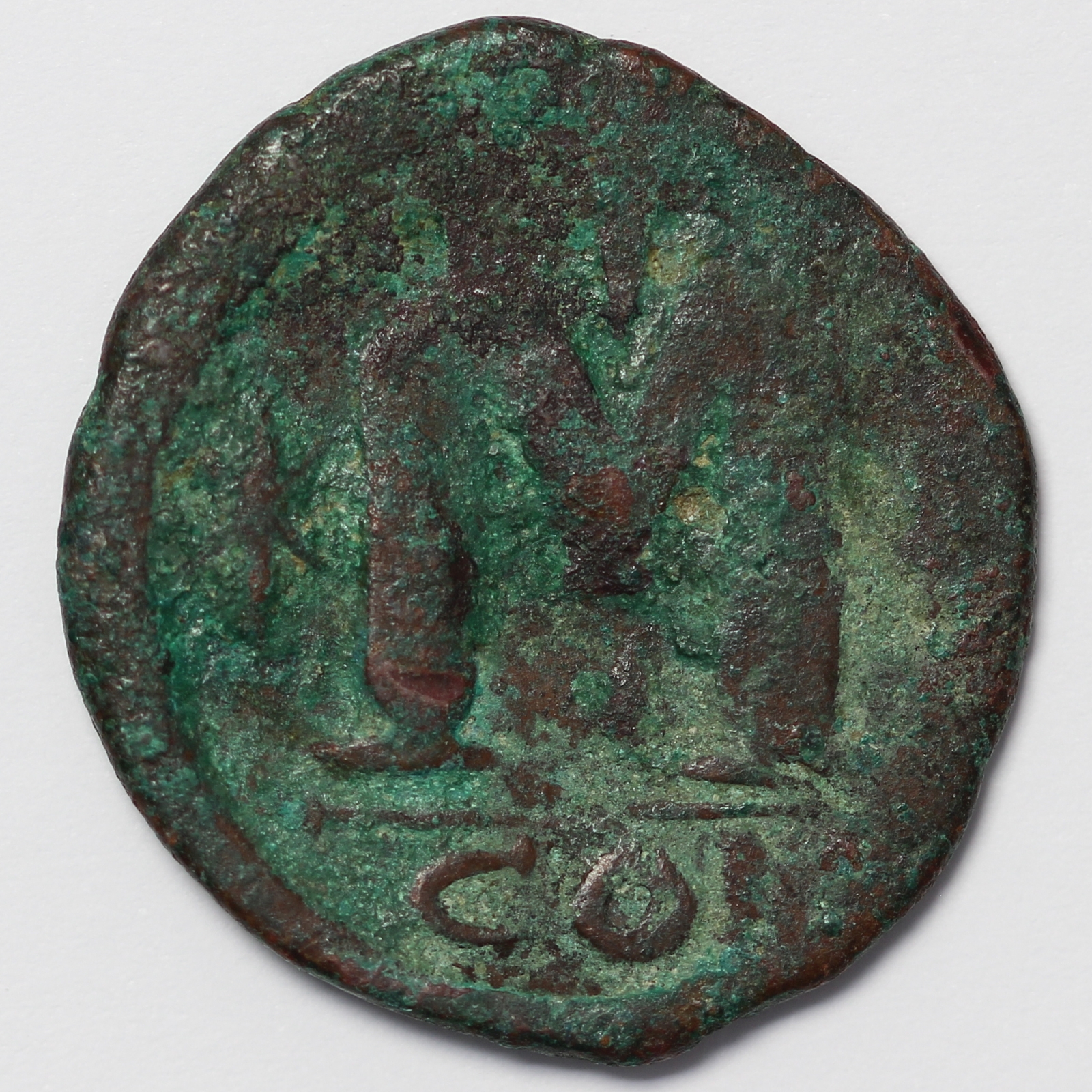 Ancient Byzantine Coin Justin I AD 518-527 Æ Follis Constantinople Mint Large M - Image 3