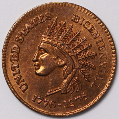 United States 1976 Indian Head Bicentennial Variety Coin Center Token - Image 2