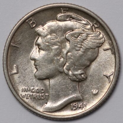 United States USA 1941-D Mercury Dime 10C World Silver Coin - Image 2