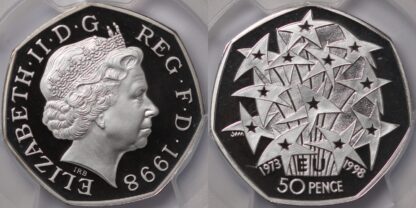 1998 50p EU Silver Piedfort PR69DC