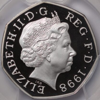 PCGS Graded PR69DCAM Great Britain 1998 50p EU Piedfort Silver Proof Coin - Image 3