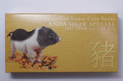 2007 Australian Lunar Series Year of the Pig 2-Coin Set ANDA Show - Perth Mint