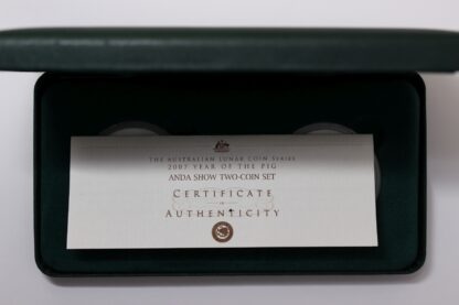 2007 Australian Lunar Series Year of the Pig 2-Coin Set ANDA Show - Perth Mint - Image 4