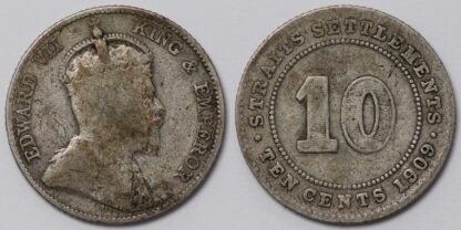 Straits Settlements 1909-B 10c