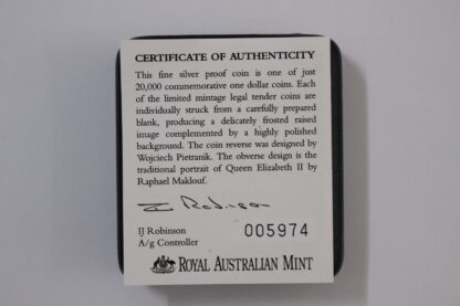 Australia 1997 $1 Dollar Fine Silver Proof Coin Sir Charles Kingsford Smith RAM - Image 3