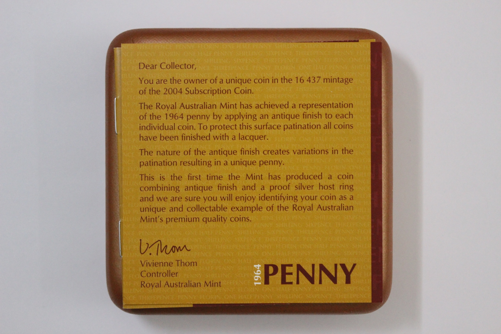 Australia 2004 RAM Subscription $1 Silver Proof Coin 40th Anniversary 1964 Penny - Image 5