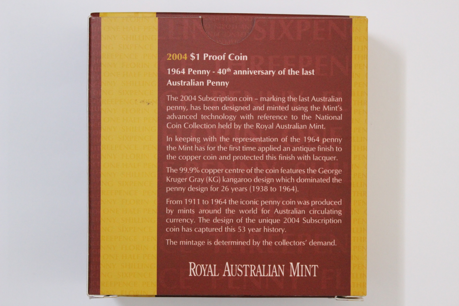 Australia 2004 RAM Subscription $1 Silver Proof Coin 40th Anniversary 1964 Penny - Image 8