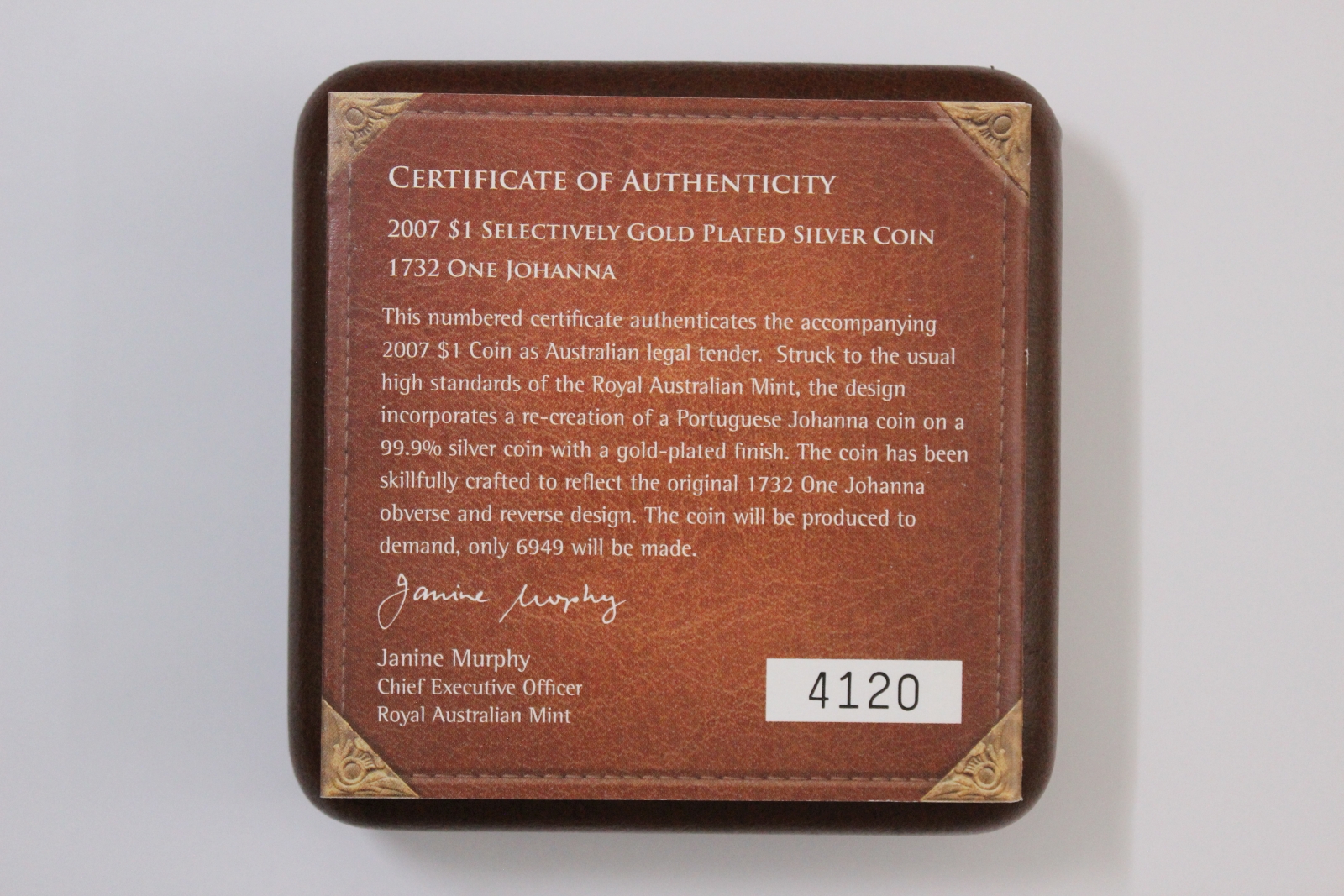Australia 2007 Subscription $1 Selectively Gold Plated Silver Coin 1732 Johanna - Image 5