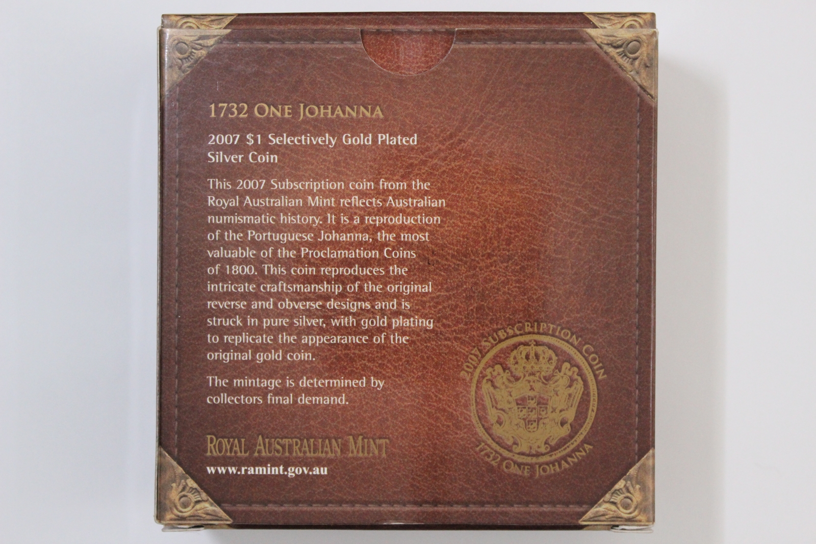 Australia 2007 Subscription $1 Selectively Gold Plated Silver Coin 1732 Johanna - Image 7