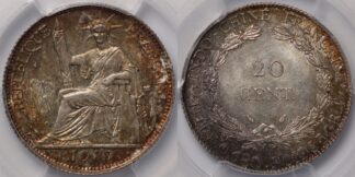 French Indo-China 1937 20 Centimes PCGS MS64