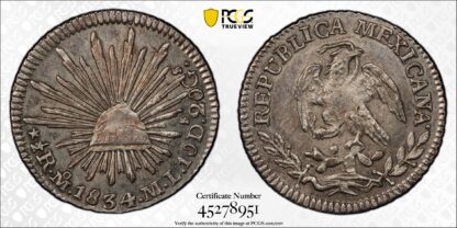 PCGS Graded MS63 Mexico 1834-Mo ML 1/2 Real Mexico City Uncirculated Silver Coin - Image 3