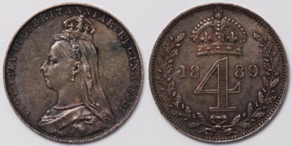 1889 Maundy Fourpence Jubilee Head