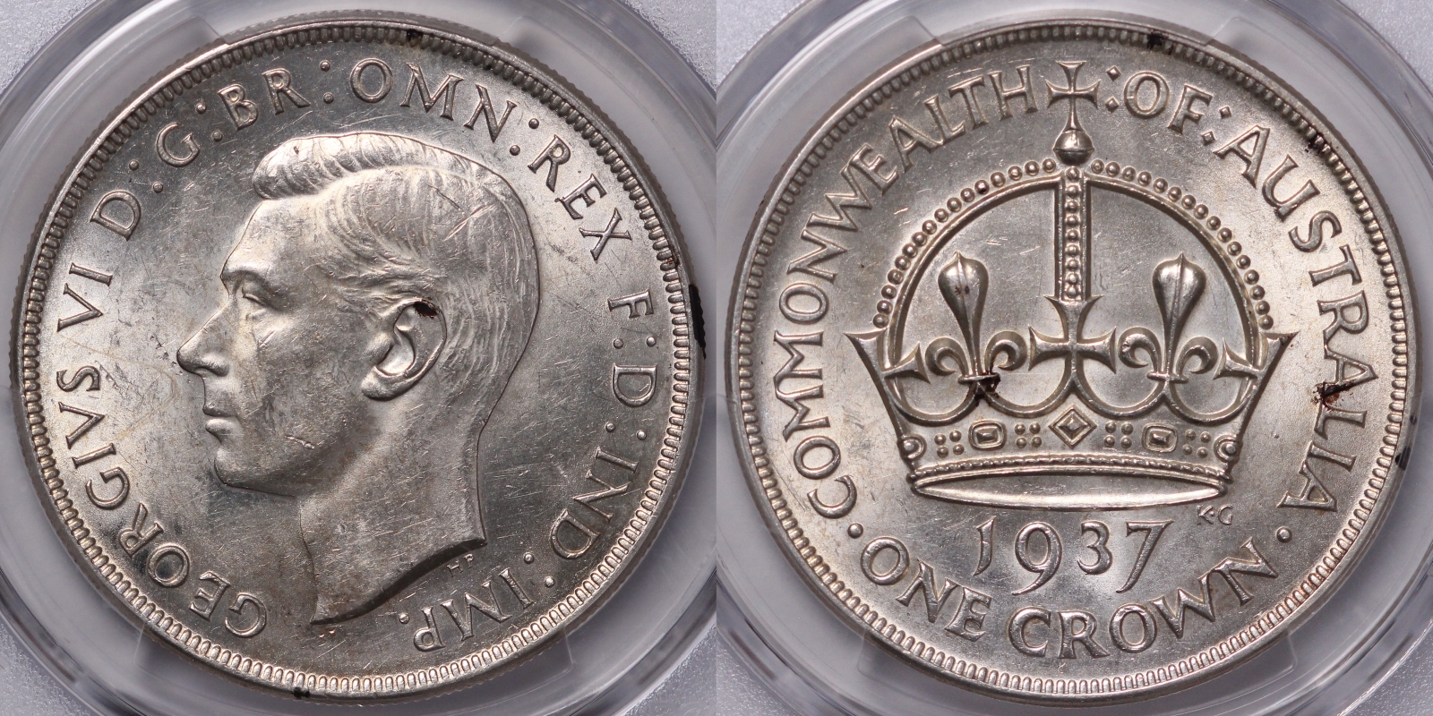 PCGS Graded MS61 Australia 1937 Crown George VI Uncirculated Silver ...