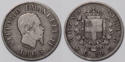 Italy 1863 50 Centesimi