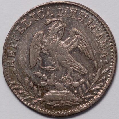 Mexico First Republic 1833-Zs OM 1 Real Zacatecas Mint KM# 372.10 Silver Coin - Image 2