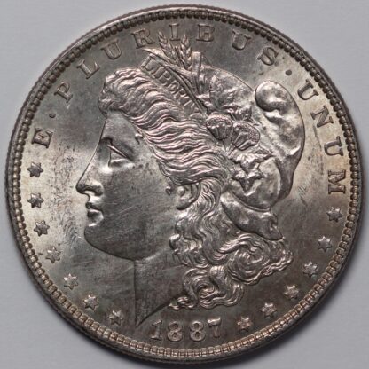 United States USA 1887 Morgan Dollar $1 Philadelphia Mint World Silver Coin - Image 2