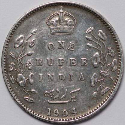 India - British 1904-B Rupee Edward VII Bombay Mint KM# 508 World Silver Coin - Image 3