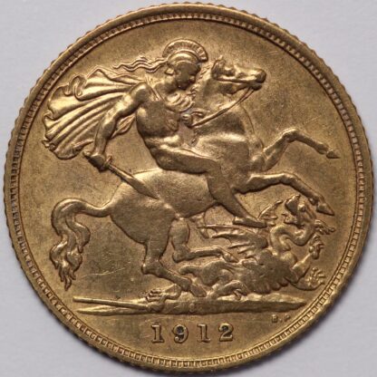 Australia 1912-S Half Sovereign George V St George Sydney Mint Gold Coin - Image 3