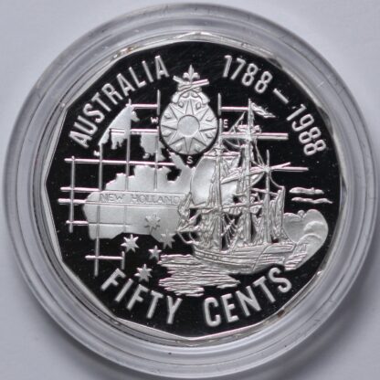 Australia 1989 Fifty Cent Masterpieces First Fleet Bicentenary Silver Proof Coin - Image 3