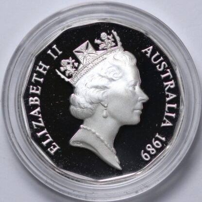 Australia 1989 Fifty Cent 50c Masterpieces 1977 Silver Jubilee Silver Proof Coin - Image 2