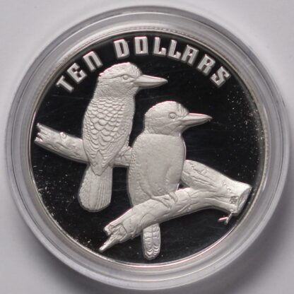 Australia 1989 Birds of Australia Kookaburra $10 Piedfort Proof Silver Coin RAM - Image 2