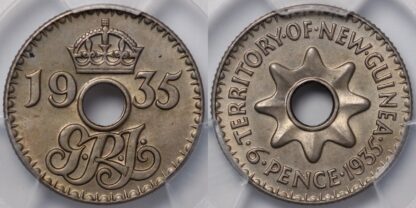 New Guinea 1935 Sixpence PCGS MS65