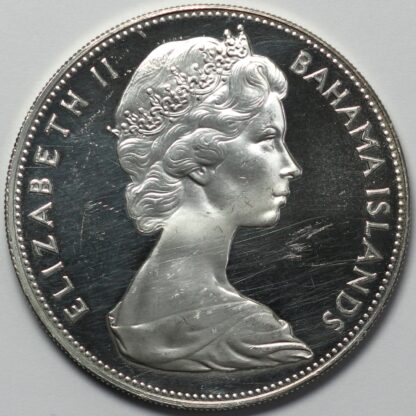 Bahamas 1970 Proof Five Dollars $5 KM# 10 World Silver Coin - Image 2