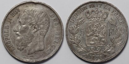 Belgium 1870 5 Francs