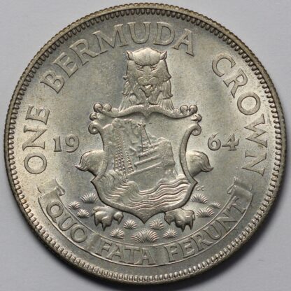 Bermuda 1964 Crown KM# 14 World Silver Coin - Image 3