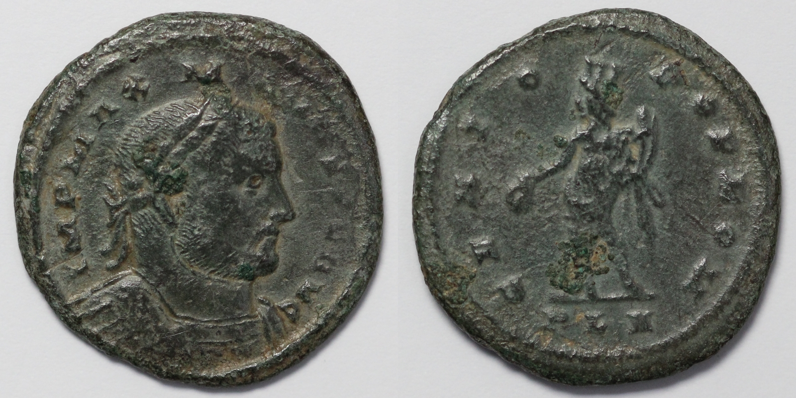 Ancient Roman Imperial Coin Galerius AD 307 Æ Genius Londinium - Scarce