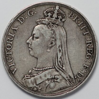 Great Britain 1888 Crown Victoria Jubilee Head Narrow Date S-3921 Silver Coin - Image 2