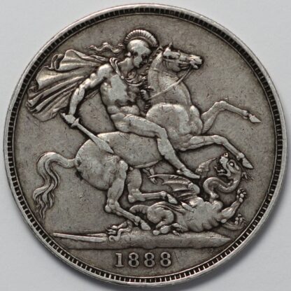 Great Britain 1888 Crown Victoria Jubilee Head Narrow Date S-3921 Silver Coin - Image 3