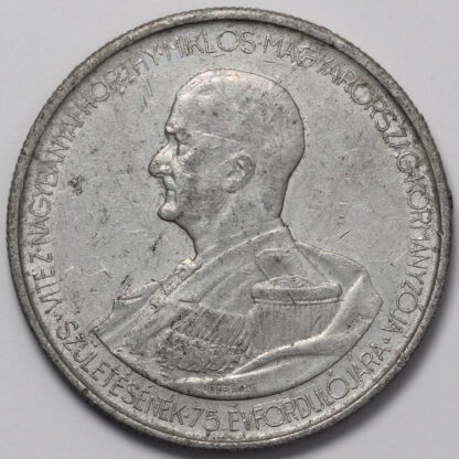 Hungary 1943 5 Pengo 75th Birthday of Admiral Horthy KM# 523 Aluminium Coin - Image 2