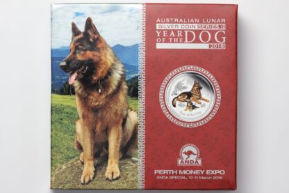 2018 ANDA Coloured Dog Proof 2oz Silver