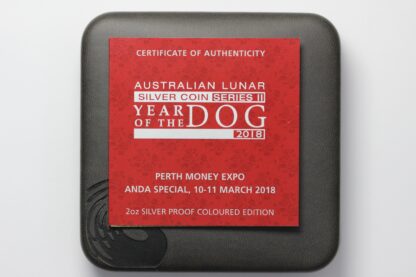 Australia 2018 Year of the Dog 2oz Silver Proof Coloured Coin Perth ANDA Special - Image 5