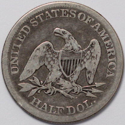 United States USA 1861 Seated Liberty Half Dollar Philadelphia Mint Silver Coin - Image 3