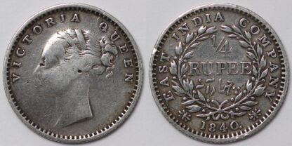 India British 1/4 Rupee 1840(m)