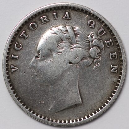 India - British 1/4 Rupee 1840(m) Madras S on Truncation Victoria Silver Coin - Image 2