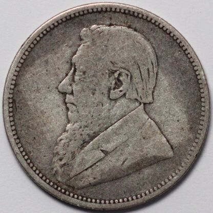 South Africa 1892 2 Shillings Kruger ZAR KM# 6 Silver Coin - First Year of Issue - Image 2