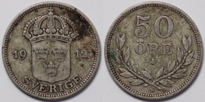 Sweden 1912-W 50 Öre