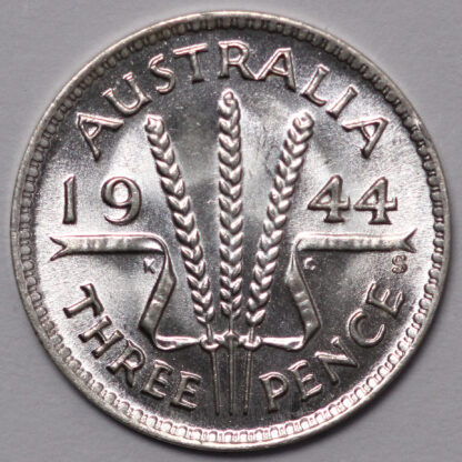 Australia 1944-S Threepence 3D George VI San Francisco Mint Silver Coin - Image 3