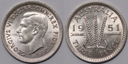 Australia 1951-PL Threepence