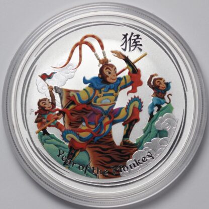 Australia 2016 Monkey King 1oz Silver BU Coloured Coin Lunar Series 2 Perth Mint - Image 3