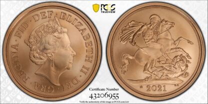 PCGS Graded MS70 Great Britain 2021 Sovereign 95th B'day Privy Struck on the Day - Image 3