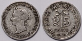 Ceylon 1900 25 Cents