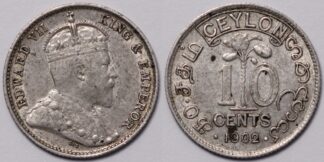 Ceylon 1902 10 Cents