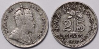 Ceylon 1910 25 Cents