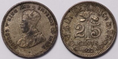 Ceylon 1922 25 Cents